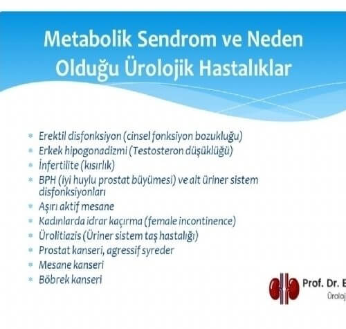 Metabolik Sendrom ve Neden Olduğu Ürolojik Hastalıklar