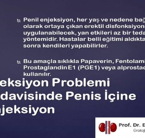 Sertleşme Problemi Olanlarda Penise Enjeksiyon Tedavisi